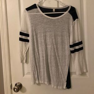 J crew linen baseball tee